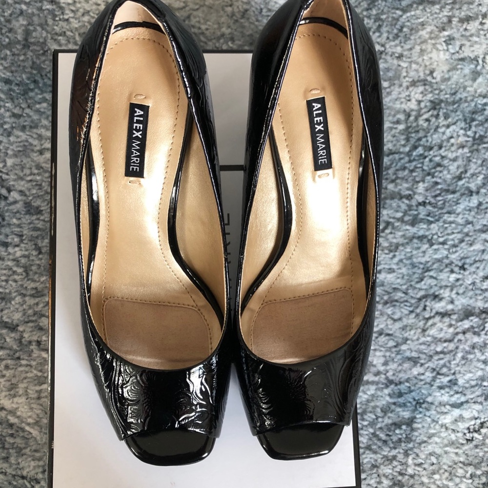 Alex Marie black open toe pump